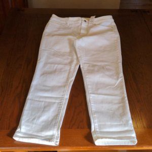 White House Black Market White Slim Cropped Jeans